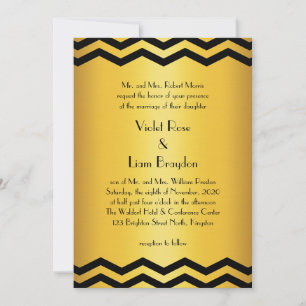 Vintage Art Deco Wedding Invitation
