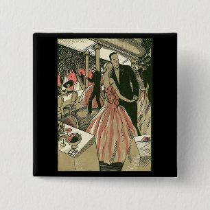 Vintage Art Deco Wedding, Newlyweds First Dance Button