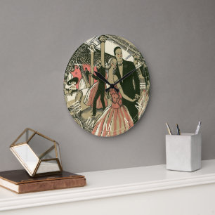 Vintage Art Deco Wedding, Newlyweds First Dance Large Clock