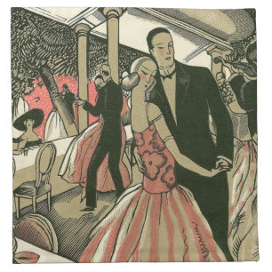 Vintage Art Deco Wedding, Newlyweds First Dance Napkin
