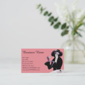 Vintage Art Deco Woman, Afternoon Tea and Cupcake Business Card (Standing Front)