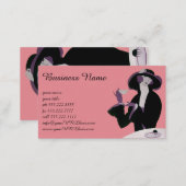 Vintage Art Deco Woman, Afternoon Tea and Cupcake Business Card (Front/Back)
