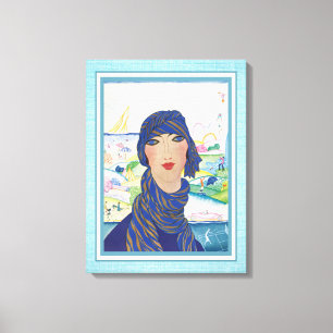 Vintage Art Deco Woman Athlete Canvas Print