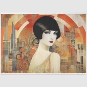 Vintage Art Deco Woman Decoupage  Tissue Paper