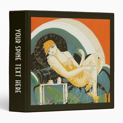Vintage Art Deco Woman Reclining on Couch Chompre Binder