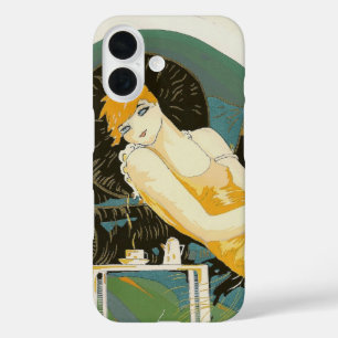 Vintage Art Deco Woman Reclining on Couch, Chompre iPhone 16 Case
