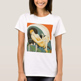 Vintage Art Deco Woman Reclining on Couch, Chompre T-Shirt