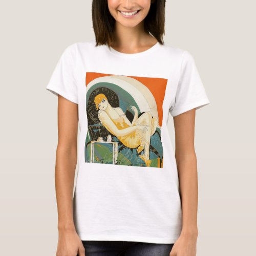 Vintage Art Deco Woman Reclining on Couch Chompre T_Shirt