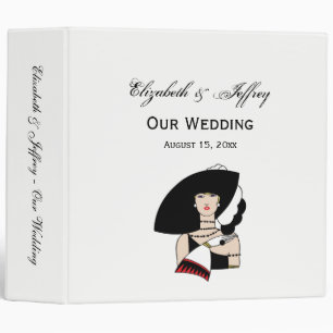 Vintage Art Deco Woman Wearing Hat Gloves Color 3 Ring Binder