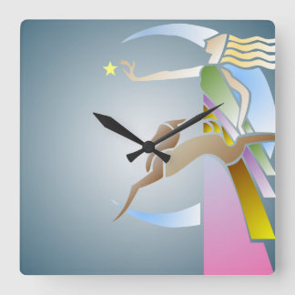 Vintage Art Deco Woman With Dog Wall Clock