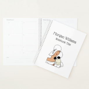 Vintage Art Deco Woman with Flowers Wearing Hat C Planner