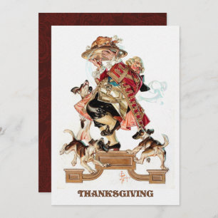 Vintage Art Design Thanksgiving Dinner Invitations