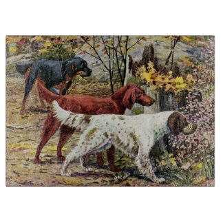 Vintage Art Dog Lovers Setters Cutting Board