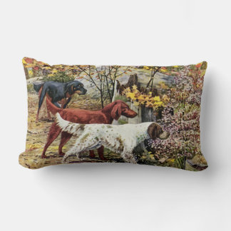 Vintage Art Dog Lovers Setters Lumbar Pillow