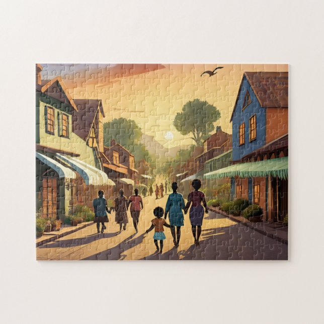 Vintage Art Downtown 2 Photo Puzzle Vintage Galler (Horizontal)