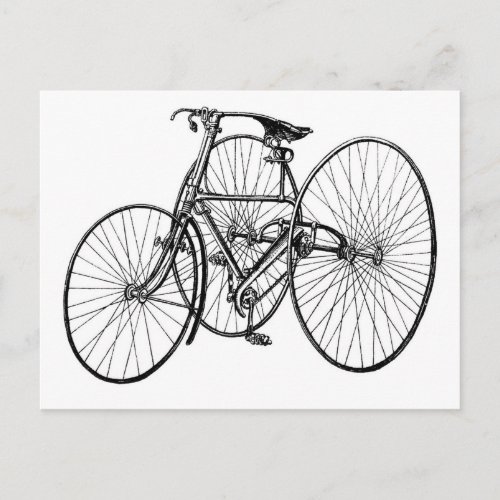 Vintage Art Early Bicycle Tricycle Steampunk Postcard