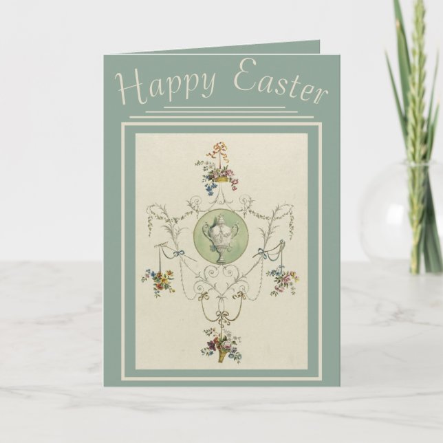 Vintage Art Easter Holiday Card (Front)