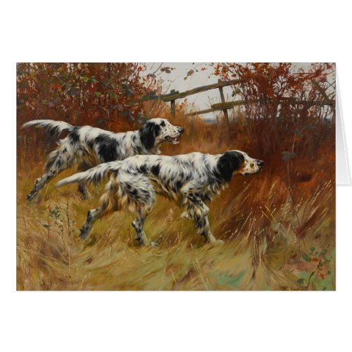 Vintage Art _ English Setter Dogs in the Field
