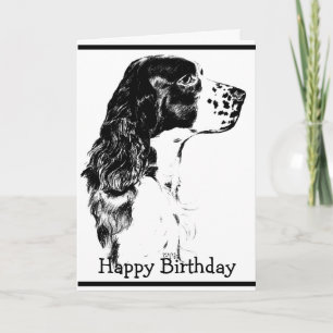 Vintage Art English Springer Spaniel Birthday Card