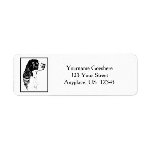 Vintage Art English Springer Spaniel Dog Address Label