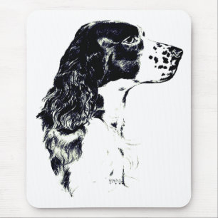 Vintage Art English Springer Spaniel Dog  Mouse Pad