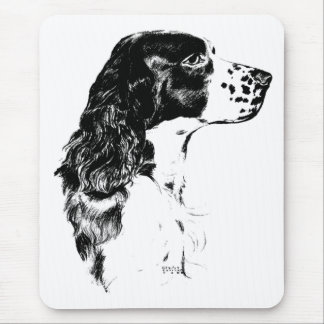 Vintage Art English Springer Spaniel Dog Mousepad