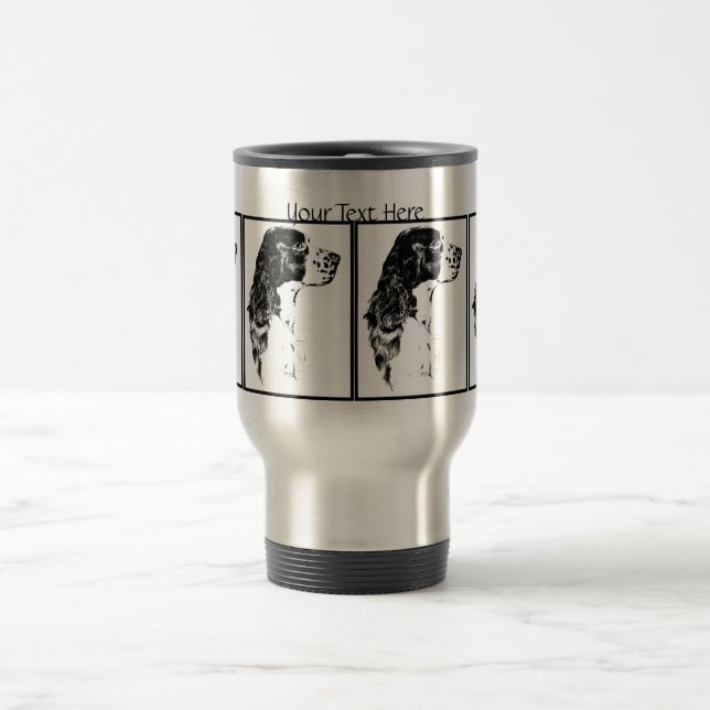 Vintage Art English Springer Spaniel  Travel Mug (Center)