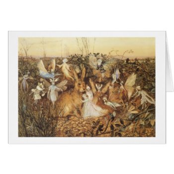 Vintage Art - Fairies And A Rabbit  by AsTimeGoesBy at Zazzle