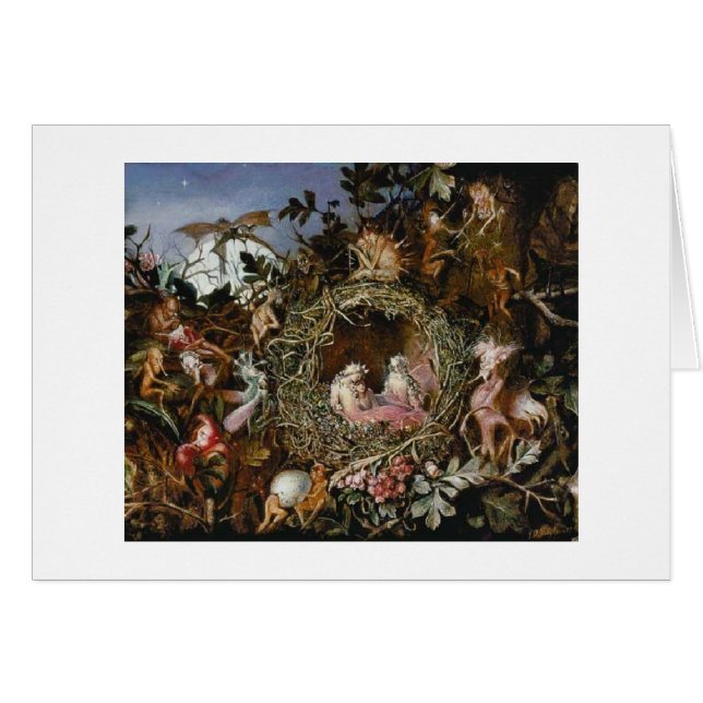 Vintage Art - Fairies in a Bird's Nest, (Front Horizontal)