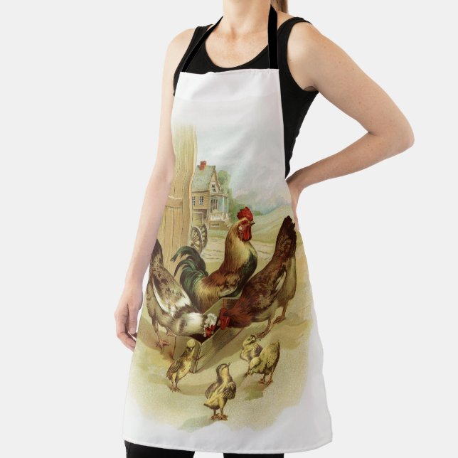 Vintage Art Farm Chickens Apron (Insitu)