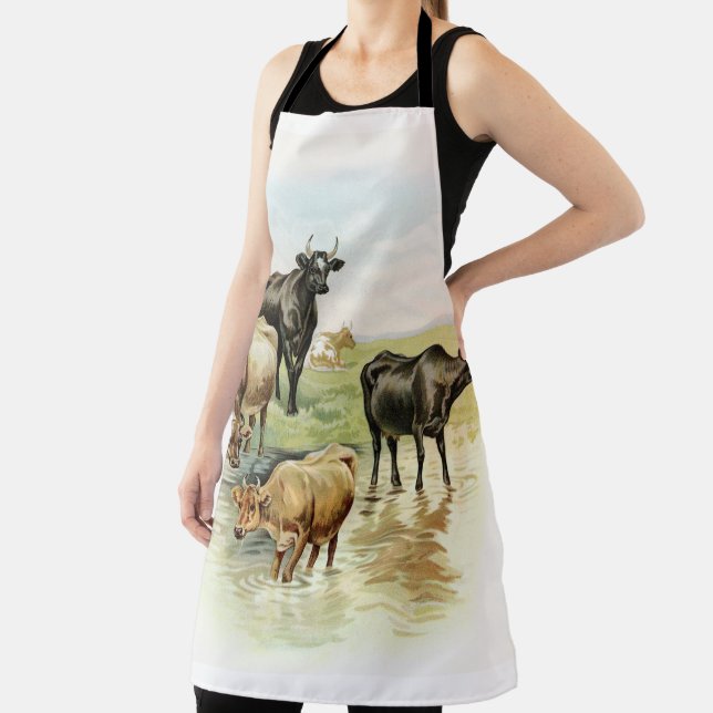 Vintage Art Farm Cows Apron (Insitu)