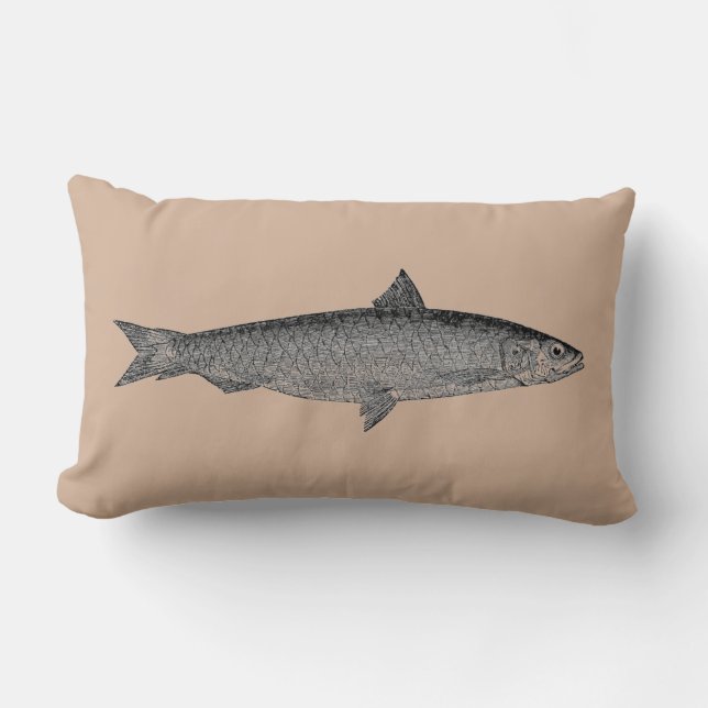 Vintage Art Fish Pillow (Front)