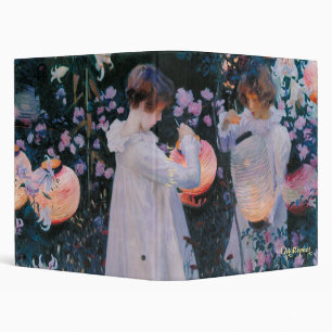 Vintage Art Flowers Lantern Monogram School Office 3 Ring Binder