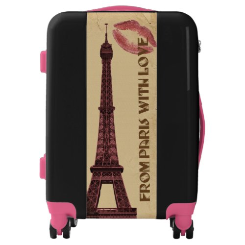 Vintage Art From Paris With Love Luggage