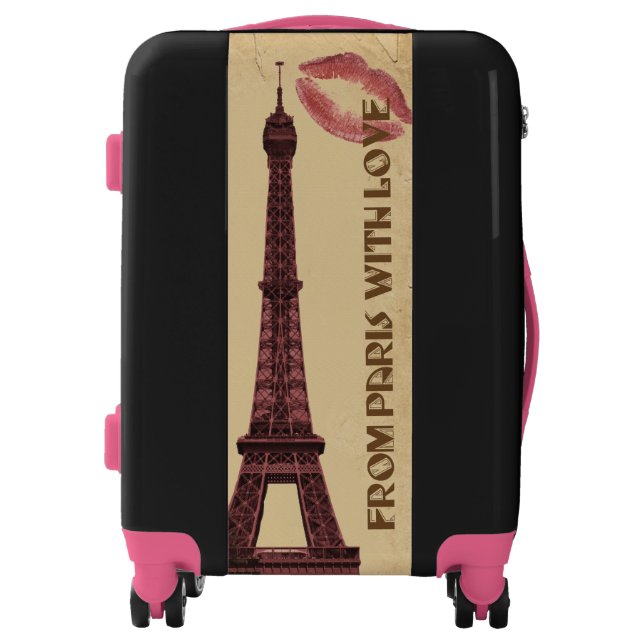 Vintage Art From Paris With Love Luggage (Front)