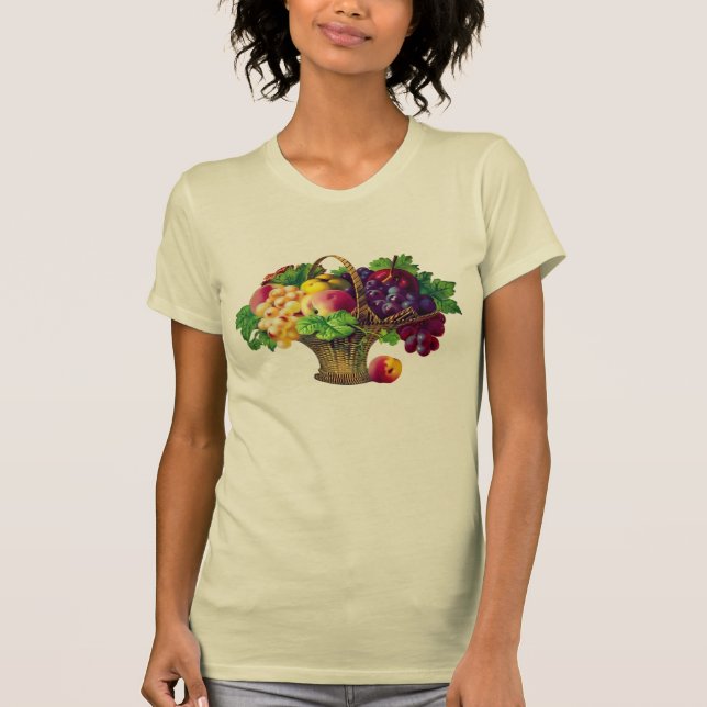 Vintage Art Fruit Basket  T-Shirt (Front)