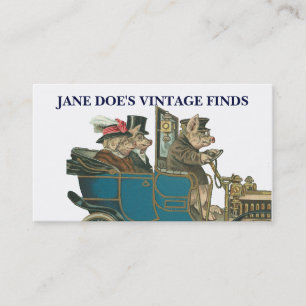 Vintage Art Funny Pigs Customizable 2-sided Business Card
