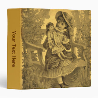 Vintage Art Girl With Doll Personalized Binder
