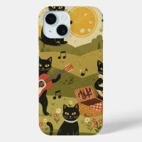 Vintage Art Guitar Cat Lover