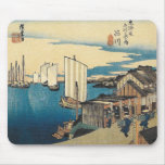 Vintage Art Hiroshige Japan Boat Harbor Mousepad at Zazzle