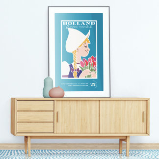 Vintage Art Holland Flower Market Poster