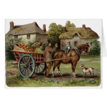 Vintage Art - Horse-drawn Apple Cart  by AsTimeGoesBy at Zazzle