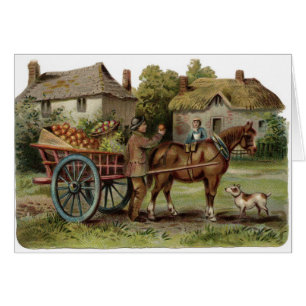 Vintage Art - Horse-Drawn Apple Cart, Cards