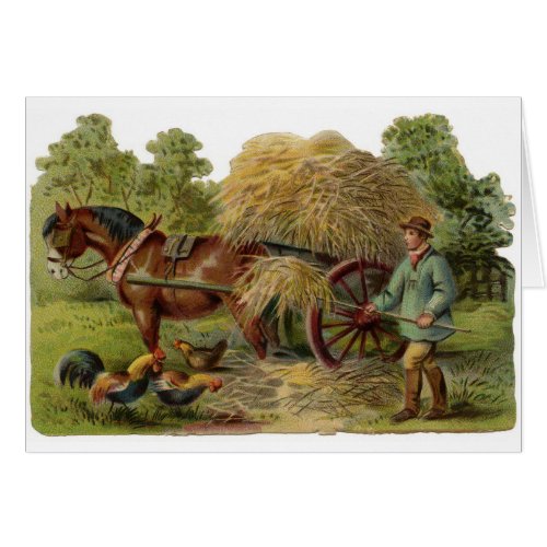 Vintage Art _ Horse_Drawn Hay Wagon