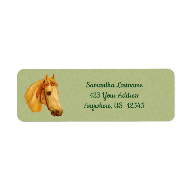 Vintage Art Horse Head Drawing Address Label (Front)
