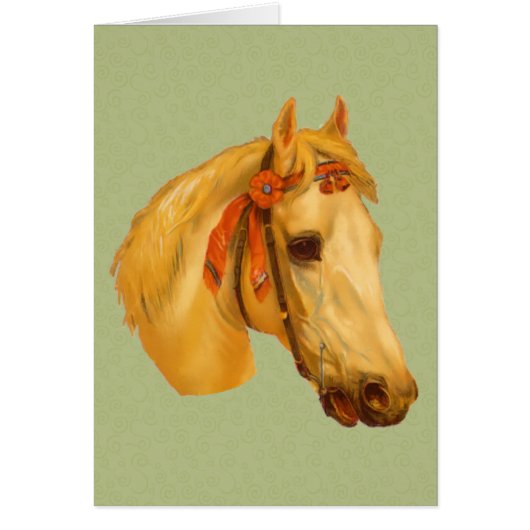 Vintage Art Horse Head Drawing Card (Front)