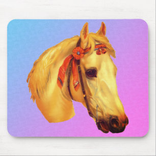 Vintage Art Horse Head Drawing Mouse Pad