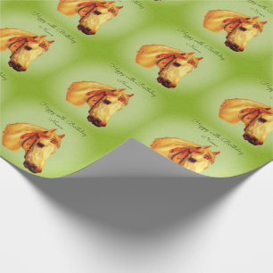 Vintage Art Horse Head Personalized Birthday Wrapping Paper