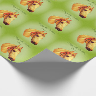 Vintage Art Horse Head Personalized Birthday Wrapping Paper