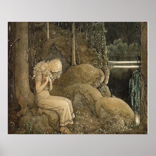 Vintage Art John Bauer Gnomes and Trolls Poster